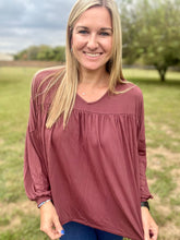 Load image into Gallery viewer, Wine baby doll top