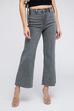 Load image into Gallery viewer, Acid Wash Frayed Cutoff Hem Straight Wide Pants