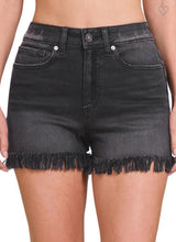 Load image into Gallery viewer, Zenana midrise frayed hem shorts