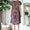 Heimish Full Size Printed Ruffled Short Sleeve Dress with Pockets