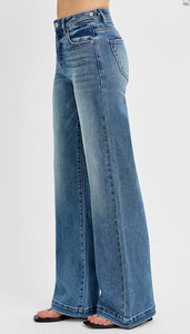 RISEN HR Wide Leg Adjustable waistband Jeans