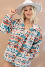 Load image into Gallery viewer, Frayed Aztec Western Shacket