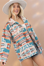 Load image into Gallery viewer, Frayed Aztec Western Shacket