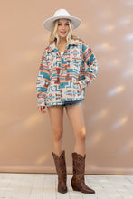 Load image into Gallery viewer, Frayed Aztec Western Shacket