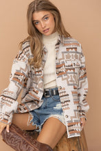 Load image into Gallery viewer, Frayed Aztec Western Shacket