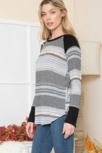 Load image into Gallery viewer, Textured Stripe Knit Top