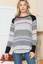 Load image into Gallery viewer, Textured Stripe Knit Top