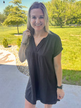Load image into Gallery viewer, PLUS Gauze raw hem dress