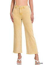 Load image into Gallery viewer, Acid Wash Frayed Cutoff Hem Straight Wide Pants