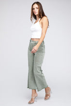 Load image into Gallery viewer, Acid Wash Frayed Cutoff Hem Straight Wide Pants