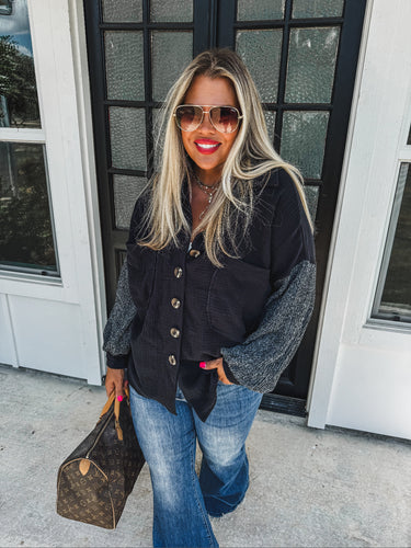 In the moment knit sleeve top