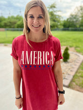 Load image into Gallery viewer, Red mineral wash graphic dress