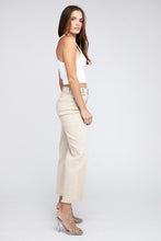 Load image into Gallery viewer, Acid Wash Frayed Cutoff Hem Straight Wide Pants