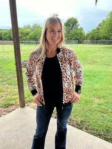 Hudson Leopard Bomber Jacket