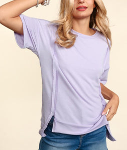 Oversized lilac knit top