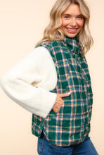 Load image into Gallery viewer, Hunter green plaid vest