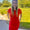 Basic round neck dress - ruby