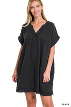 Load image into Gallery viewer, PLUS Gauze raw hem dress