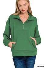 Load image into Gallery viewer, Scuba 1/2 zip pullover - DK Green