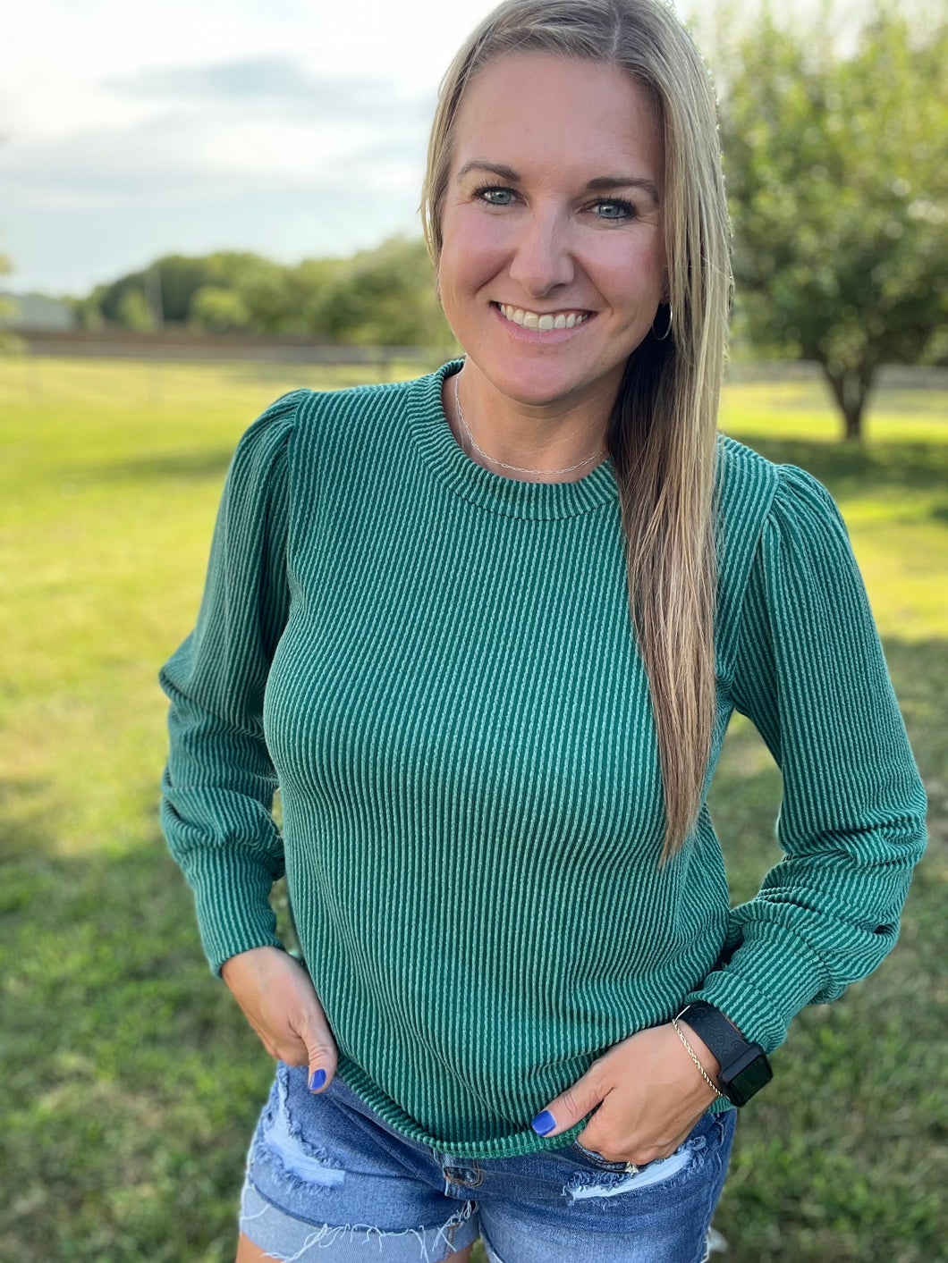 PLUS Textured rib knit top