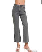 Load image into Gallery viewer, High rise acid wash bootcut crop