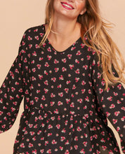 Load image into Gallery viewer, Vneck floral baby doll blouse