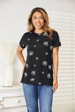 Load image into Gallery viewer, Double Take Dandelion Print Round Neck T-Shirt