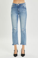 Load image into Gallery viewer, RISEN Full Size High Rise Distressed Cropped Straight Jeans