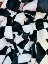 Load image into Gallery viewer, Black Checkered Throw Blanket
