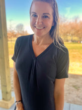 Load image into Gallery viewer, Black vneck basic dress