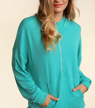 Load image into Gallery viewer, Mint half zip pullover
