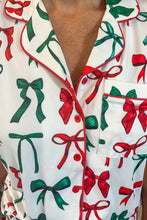 Load image into Gallery viewer, PREORDER • Midnight bow Christmas pajama set