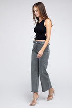 Load image into Gallery viewer, Acid Wash Frayed Cutoff Hem Straight Wide Pants