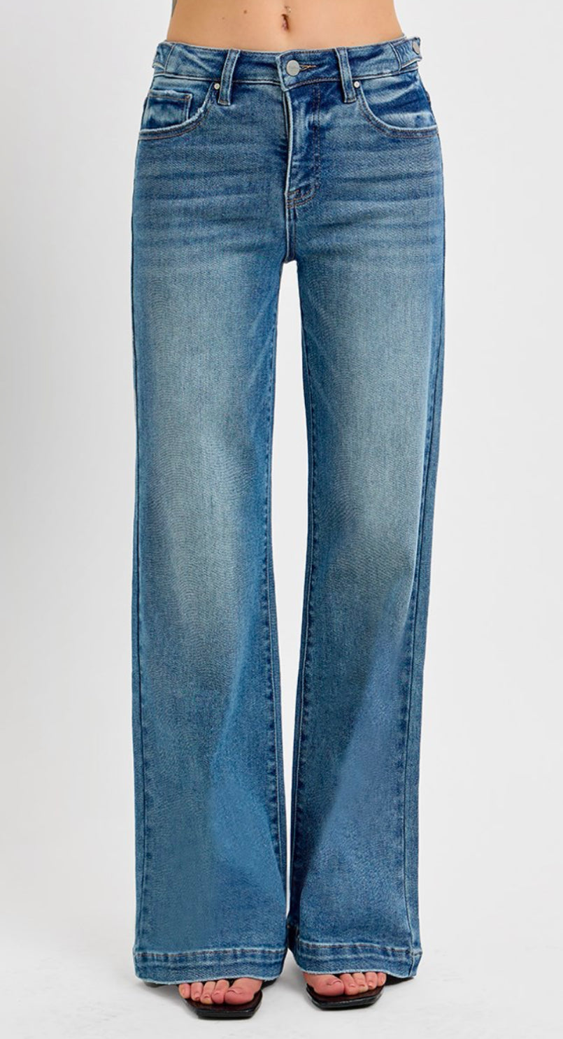 RISEN HR Wide Leg Adjustable waistband Jeans