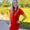 Basic round neck dress - ruby