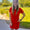 Basic round neck dress - ruby