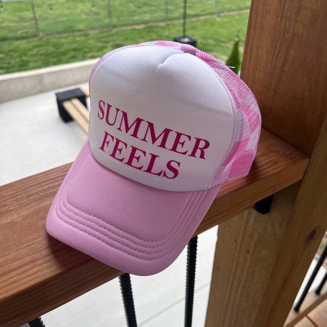 Checkered Trucker Hat - SUMMER FEELS
