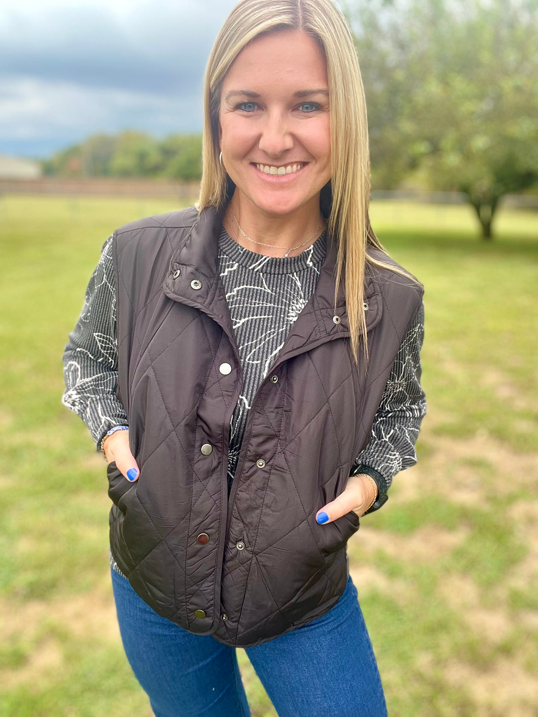 PLUS Quilted puffer vest - Black