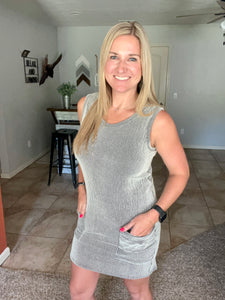 Ribbed knit tank dress