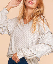 Load image into Gallery viewer, Plus gray tiered long sleeve