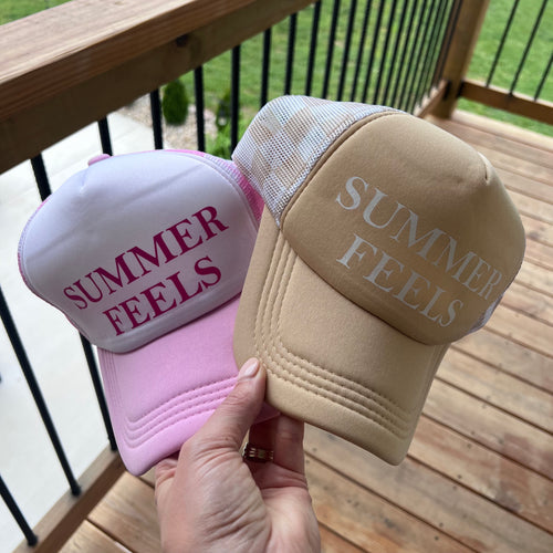 Checkered Trucker Hat - SUMMER FEELS