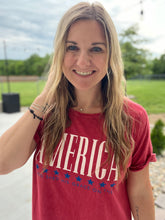 Load image into Gallery viewer, Red mineral wash graphic dress