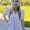 Gauze raw hem dress