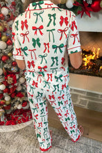 Load image into Gallery viewer, PREORDER • Midnight bow Christmas pajama set