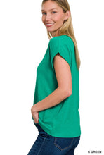 Load image into Gallery viewer, Modal rolled sleeve tee - K.Green