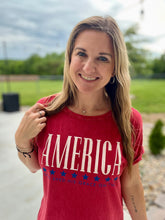 Load image into Gallery viewer, Red mineral wash graphic dress