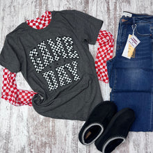 Load image into Gallery viewer, Game day checkered tee