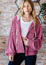 Load image into Gallery viewer, Two-tone hoodie crop jacket