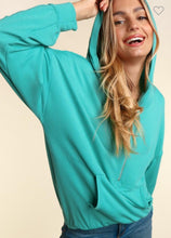 Load image into Gallery viewer, Mint half zip pullover