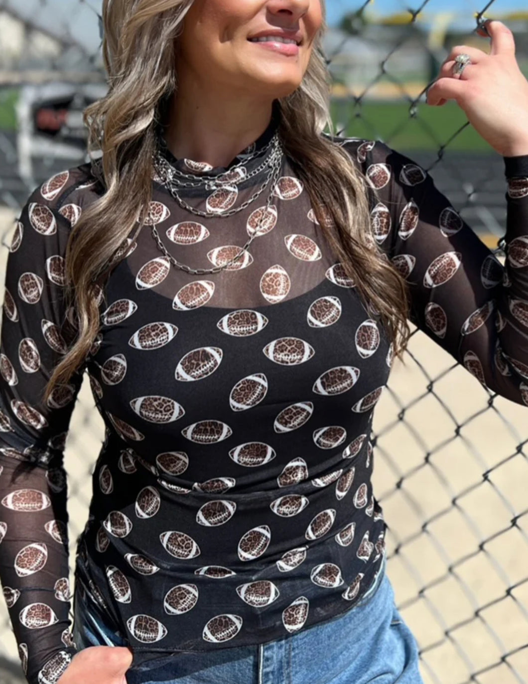 Girls of fall mesh Top